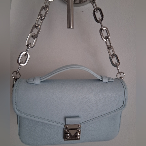 DUYP Melodie Cecile PETIT PARIS 15 Crossbody SatcheI Blue Togo Silver Hardware - Picture 9 of 10
